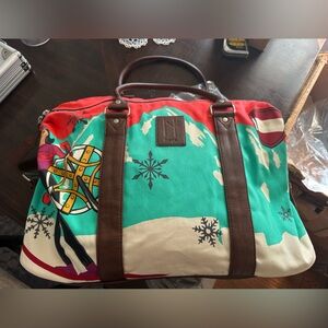 Neve Canvas Tote Bag Vintage Retro Ski Print handbag. New